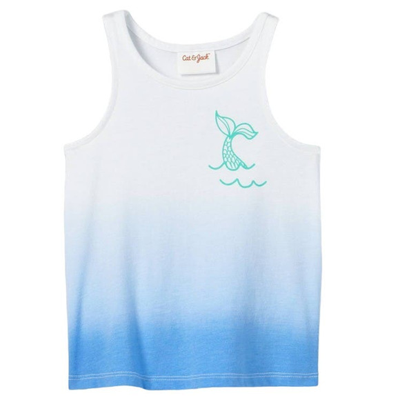 Toddler Girls' Mermaid Dip-Dye Tank Top, Blue, 5T, 37.5-42 lb. 43-45.5 in. - Picture 1 of 3